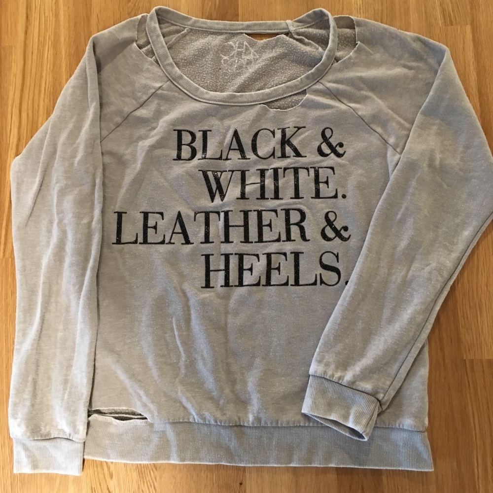 Chaser sweatshirt. Distressed. Size XS.